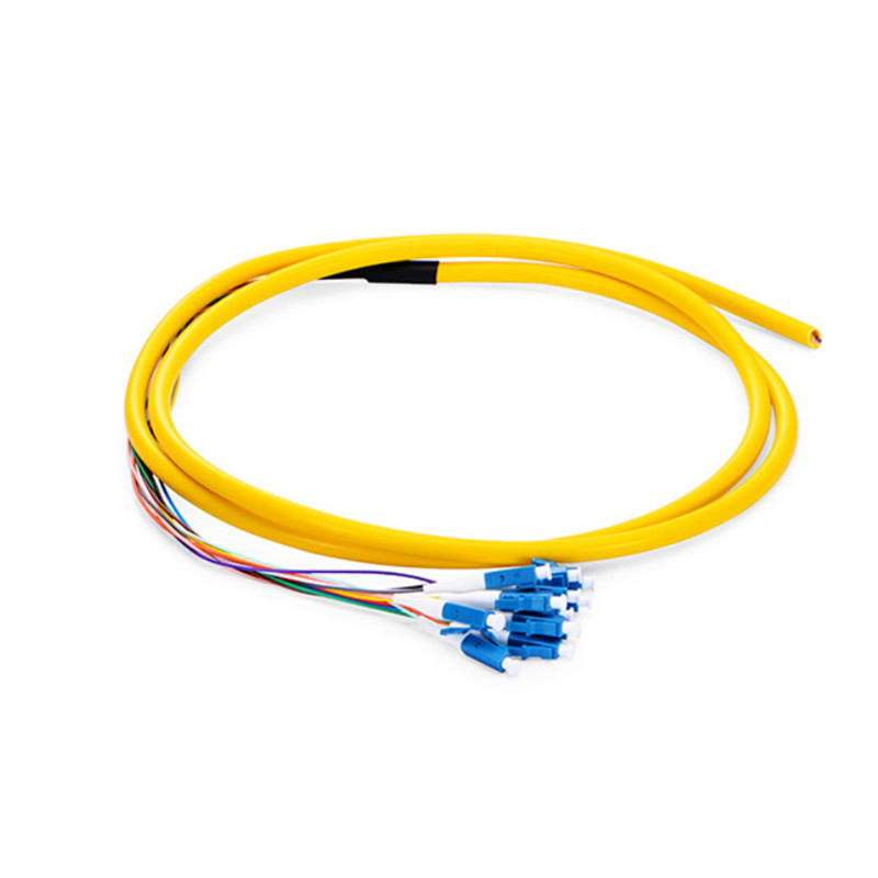 LC UPC 12 Fibers Single Mode Fiber Optic Pigtail Bunchy