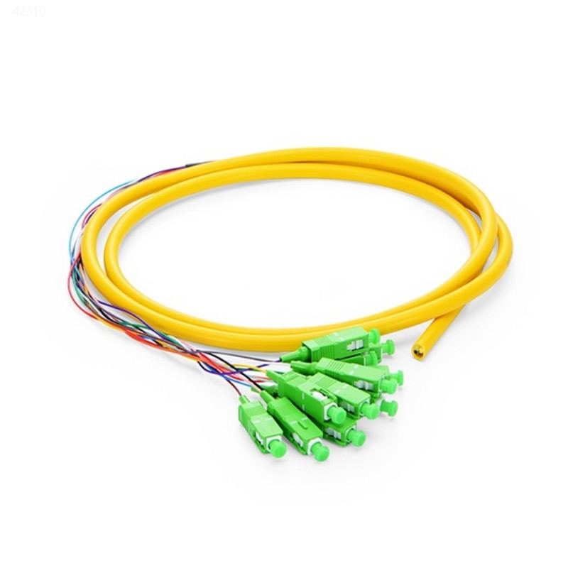 SC APC 12 Fibers Singlemode Fiber Optic Pigtail Bunchy